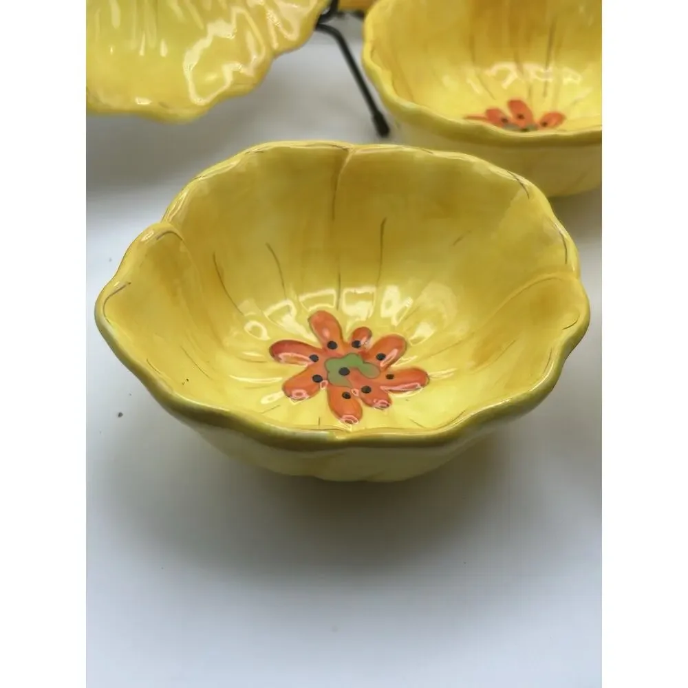 3 Pier One Import Bowls. Grace Pattern Exclusive To Pier One.